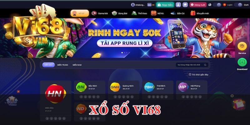 Hạng mục xổ số hấp dẫn chỉ có tại Vi68