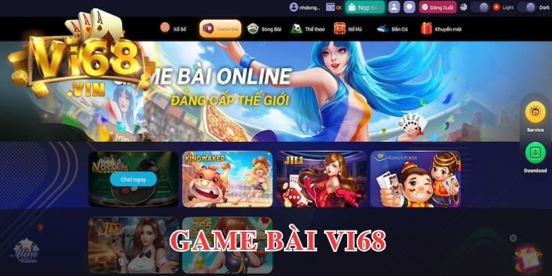Vô vàn sảnh game bài đẳng cấp tại Vi68